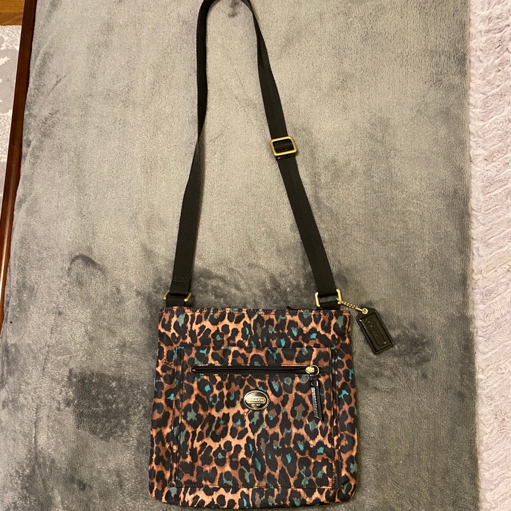 COACH cheetah crossbody purse